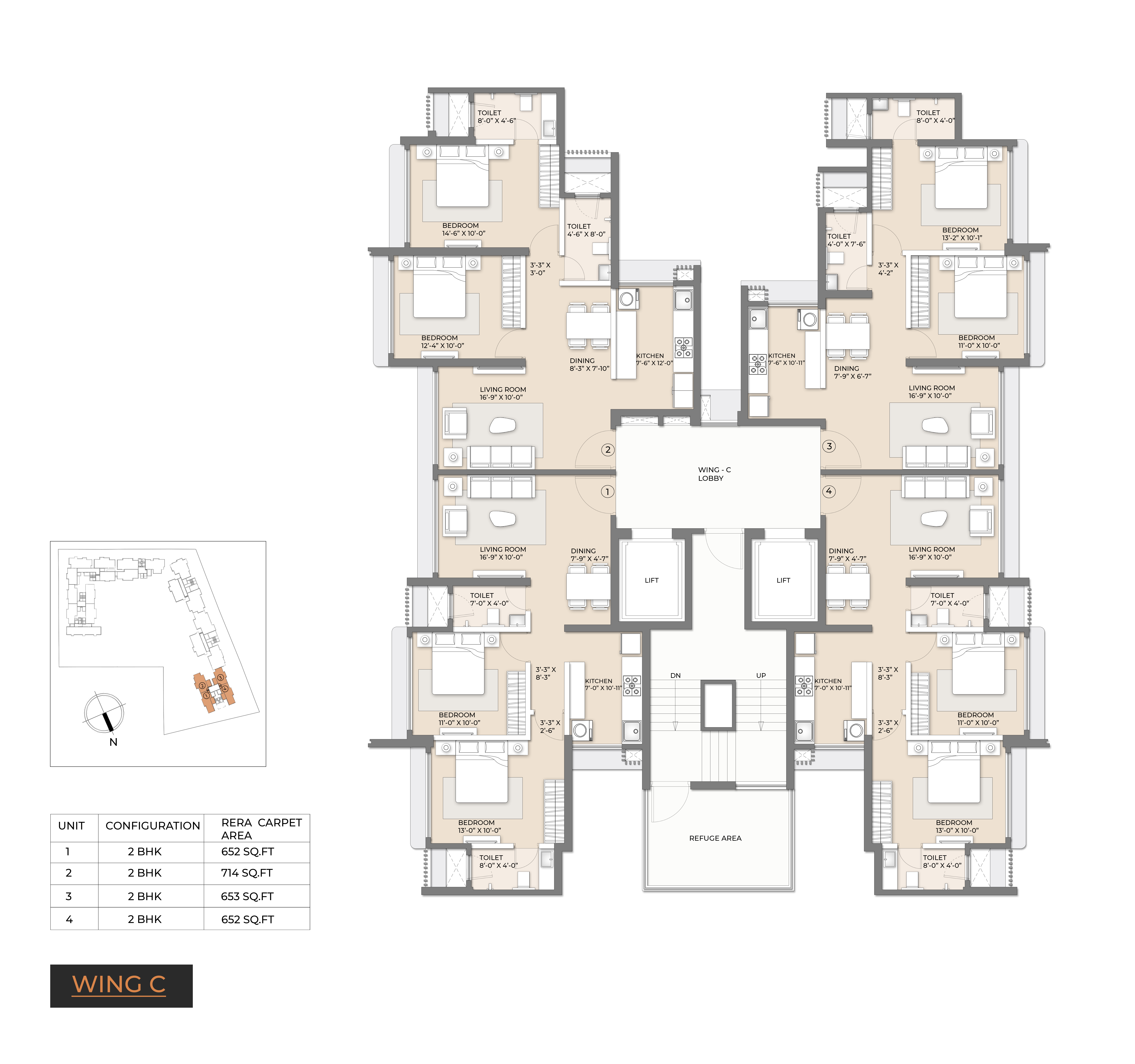 Wing C Typical Floor Plan